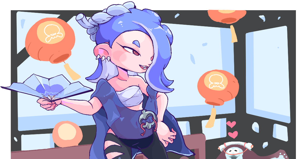 Nintendo Splatoon Deep Cut 후우카 X 우츠호 Pixiv 0283