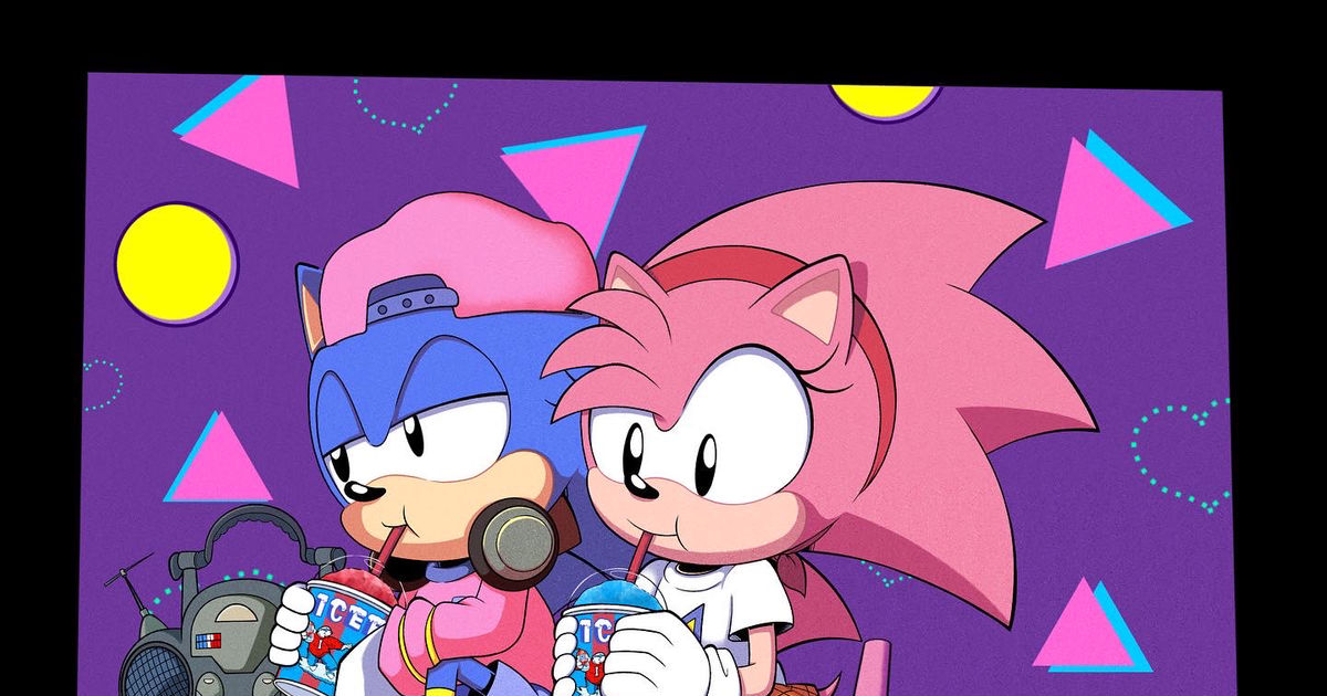 sonic, fanart, sonic the hedgehog / Sonamy art cuz why not - pixiv