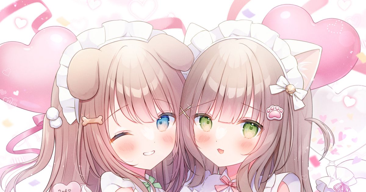 オリジナル 🎀🐶🐱🎀 - おもち もなか🐰のイラスト - pixiv