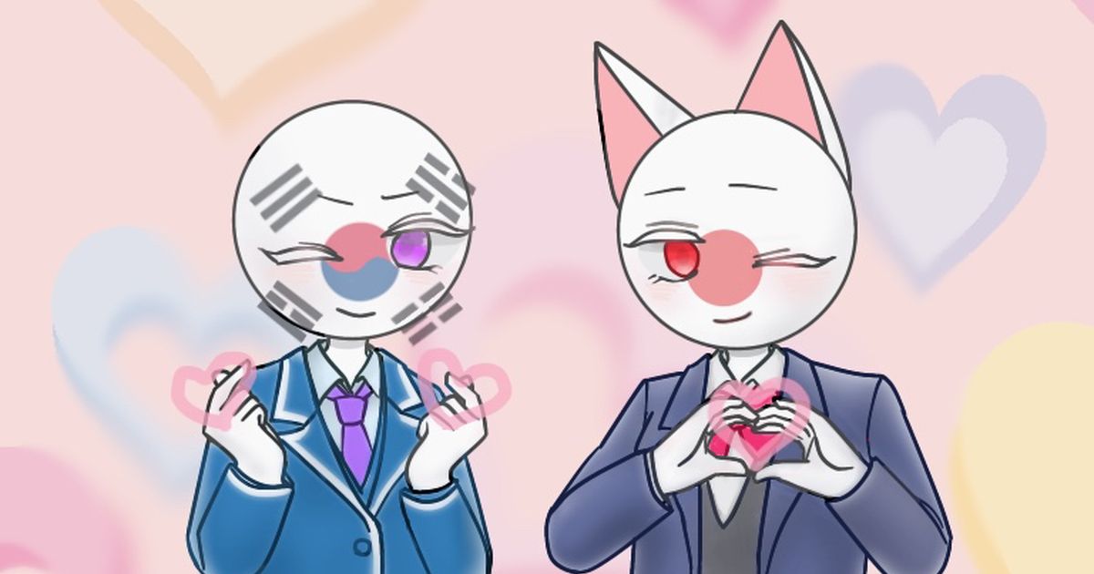 Countryhumans, japan, Korea / World Cup - pixiv