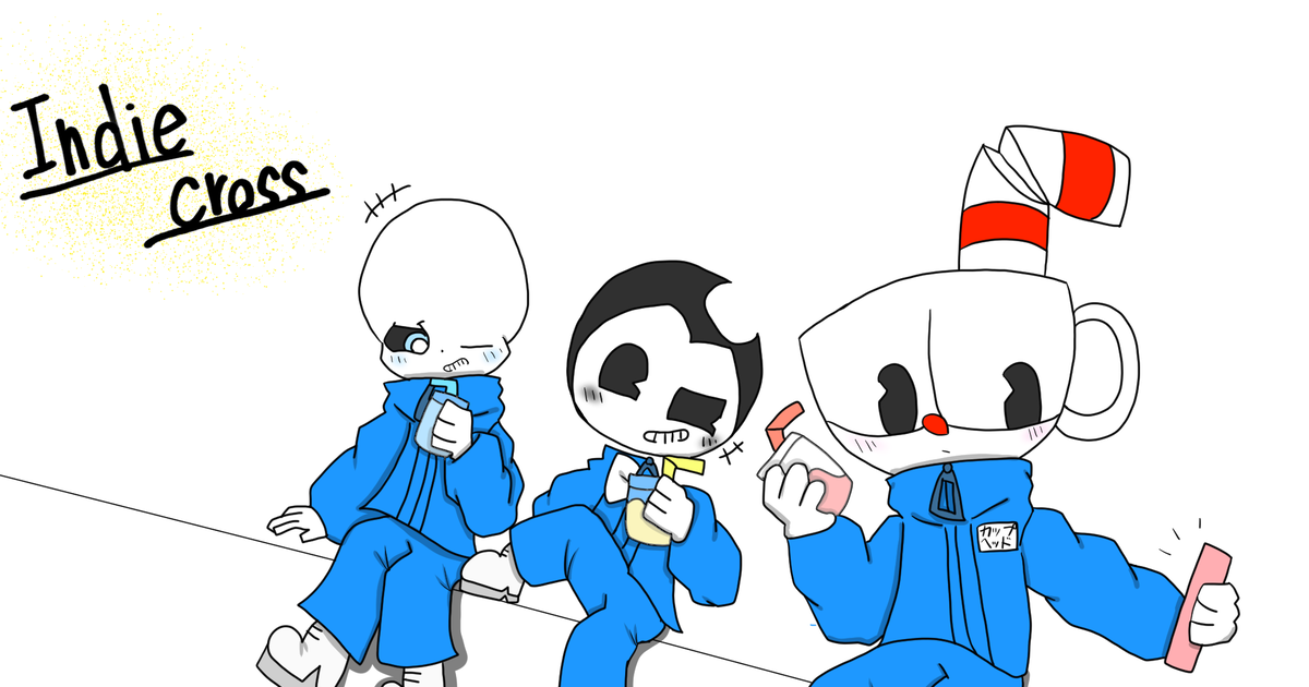 cartoonsidius on X: HD indie cross!💖💫 #Bendy #sans #CupHead   / X