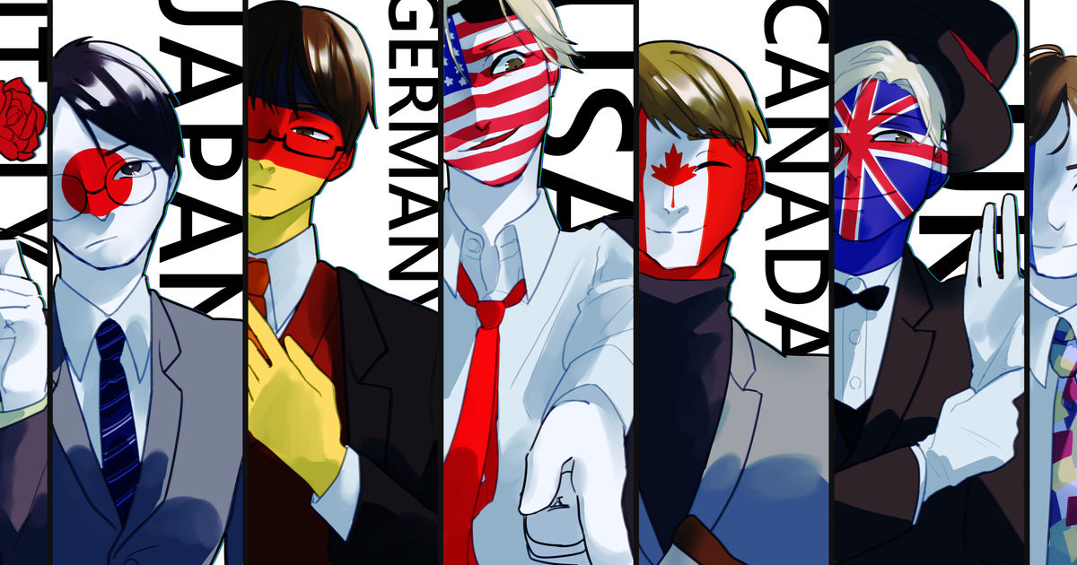 Countryhumans, japan, Korea / World Cup - pixiv