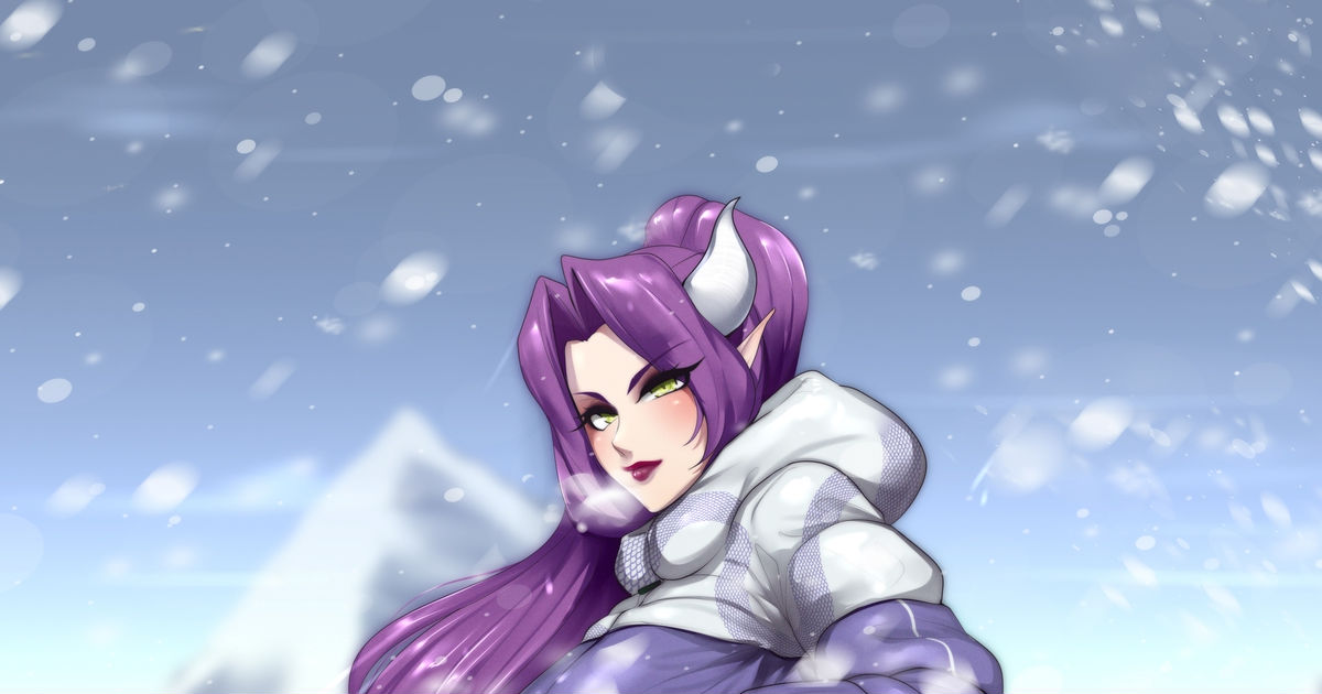 winter clothes, ski, winter / Rokumo skiing - pixiv