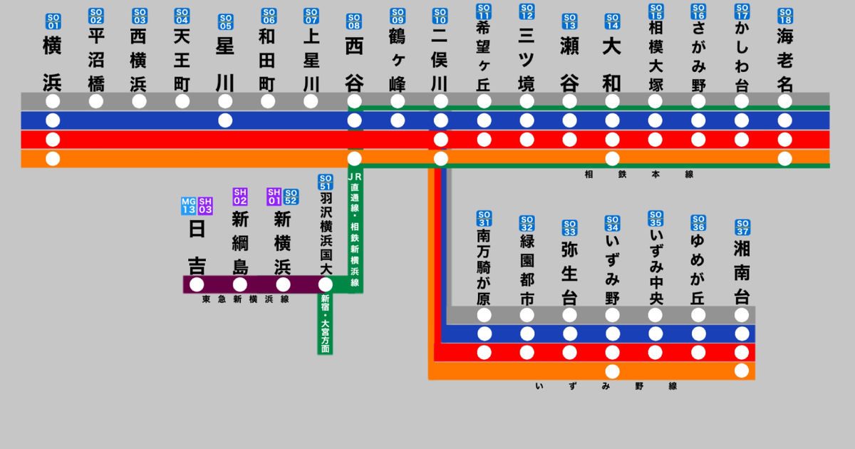 相鉄線 相鉄線路線図 - 古明地ユウのイラスト - pixiv