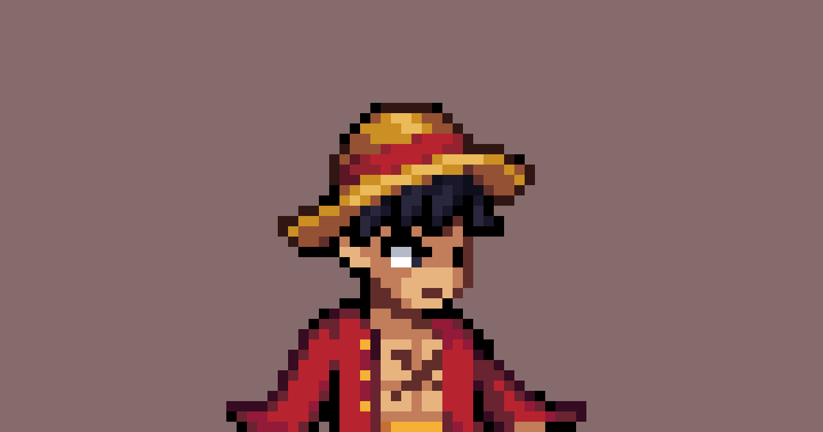 Pixel Hot - One Piece of One Piece pixel art! Luffy!