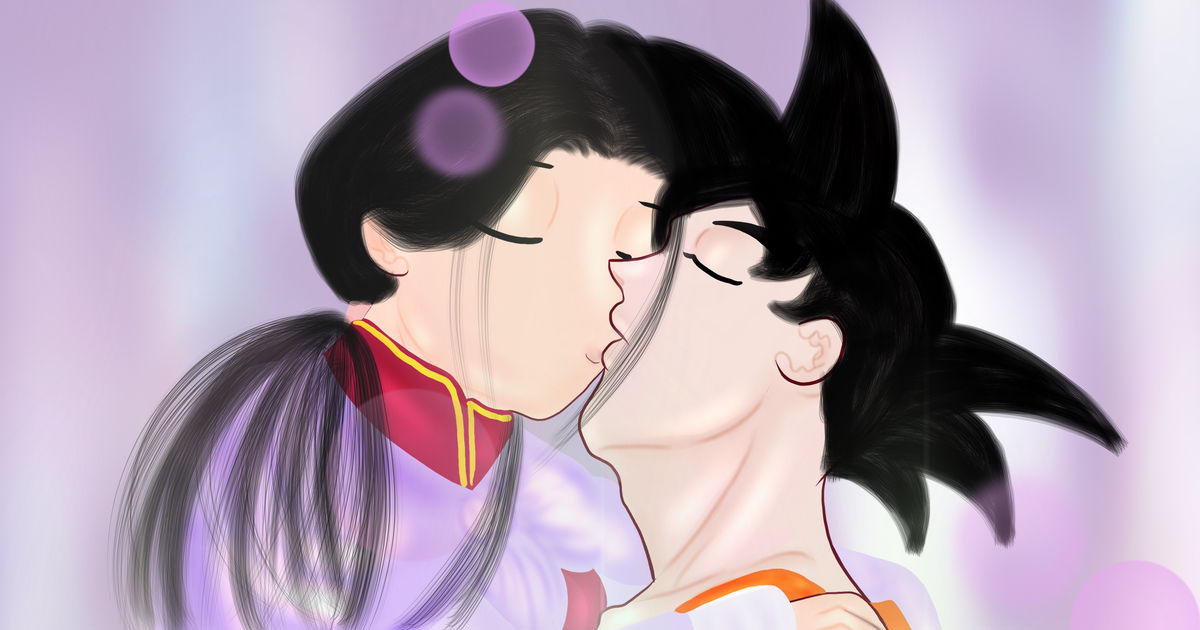 dragon ball z goku and chichi kiss