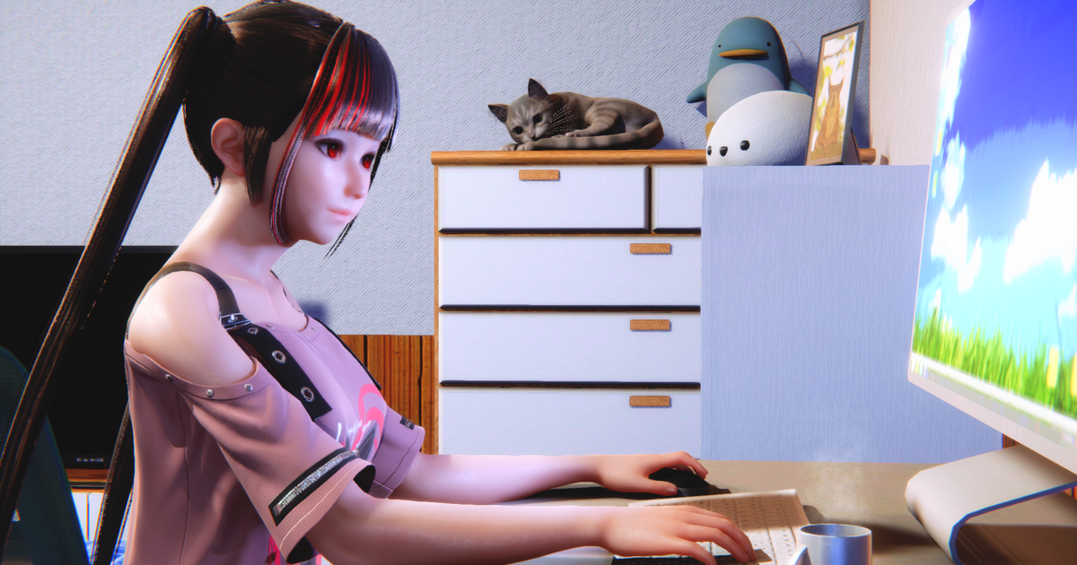 3d Computer Graphics Roomgirl Girl Roomガール Pixiv