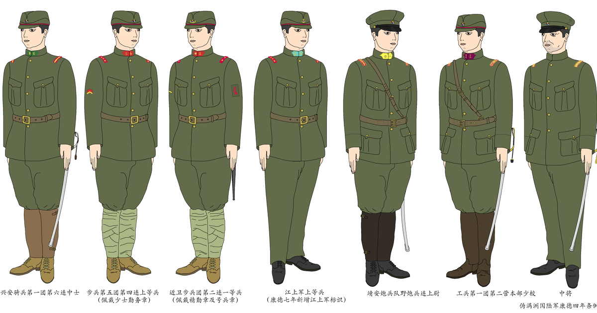 軍服近代军服人偶（4）之伪满洲国康德四年式陆军军服概览- pcc778899の 