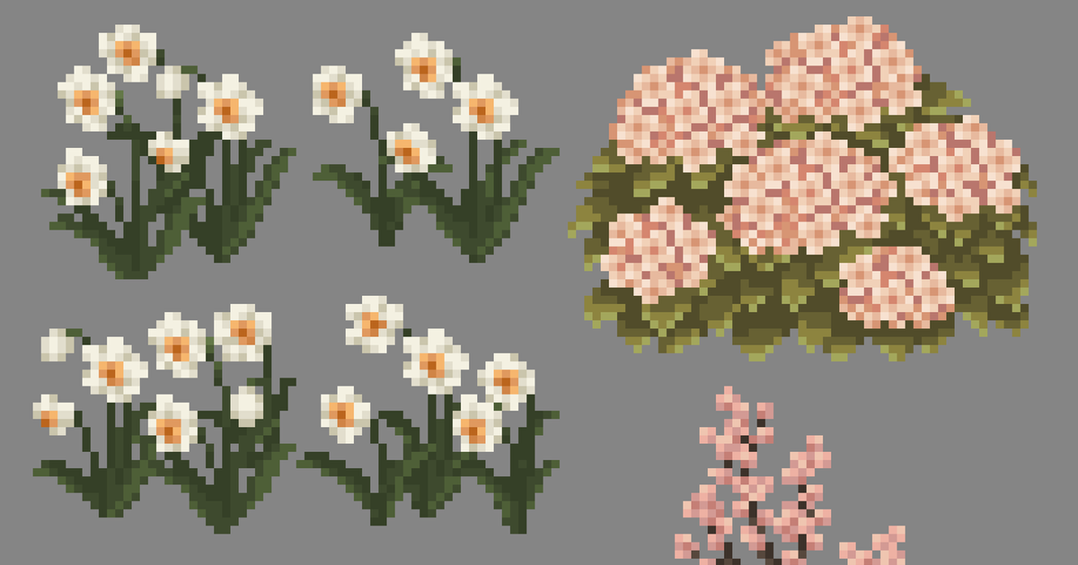 original, pixel art, flower / ドット絵 - 花 - pixiv