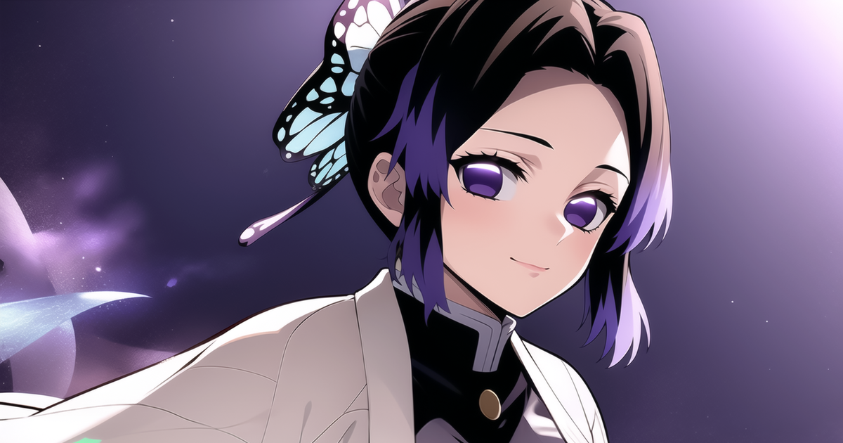 Shinobu Kochou Demon Slayer Kimetsu No Yaiba Ai Generated Illustration 胡蝶しのぶ Kochou