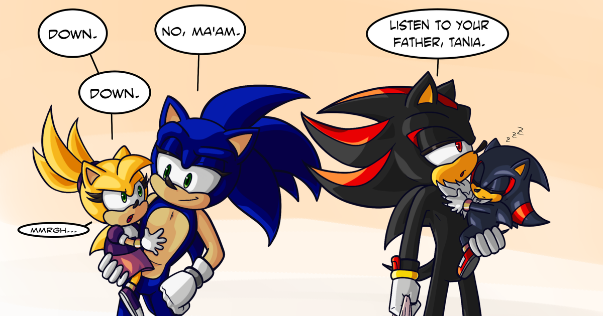 sonicthehedgehog, sonic the hedgehog, sonadow / protection - pixiv