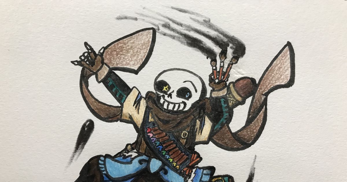 Cherry Blossom Ink! Sans fanart (Undertale AU) 