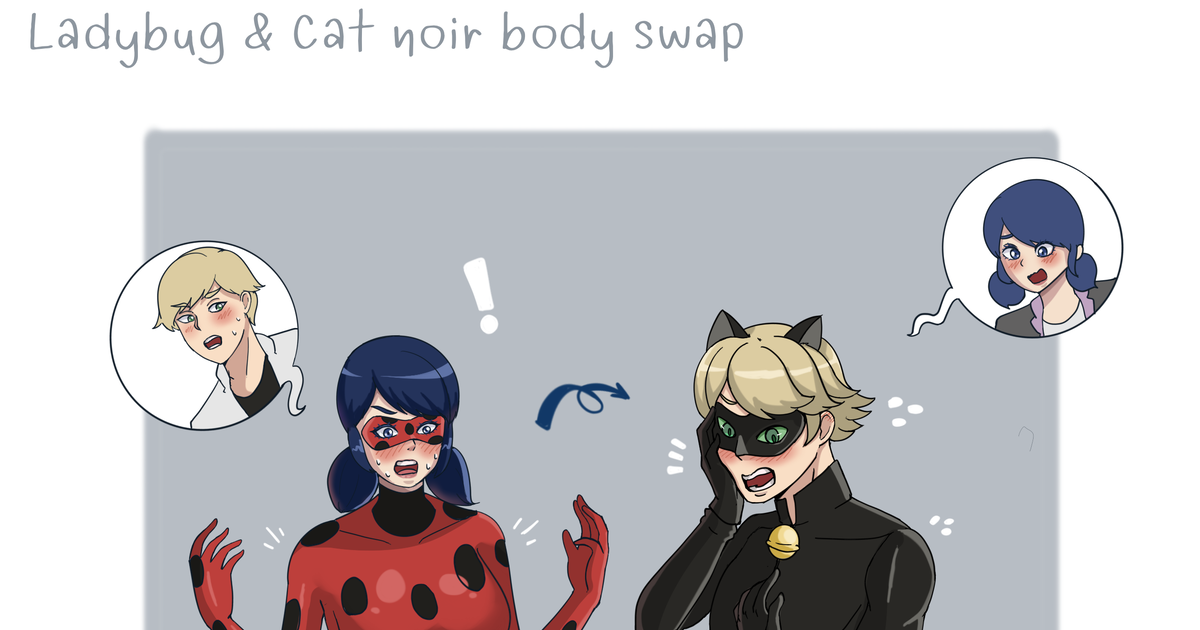 Adrien Agreste Black cat Marinette Anime, Body Swap, fictional