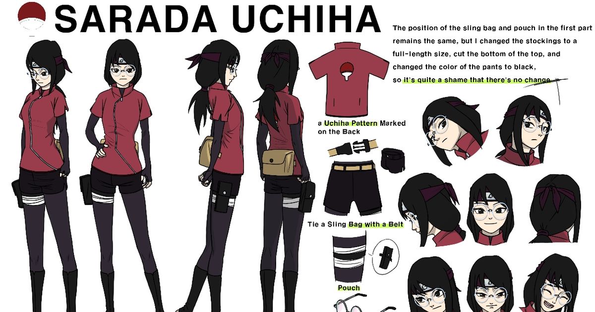 Sarada Uchiha, Boruto, character design / I don't like Ikemoto's design -  pixiv