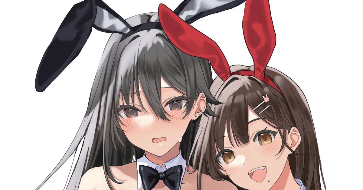 Original Bunny Girl Black Hair バニー清水姉妹 Pixiv 