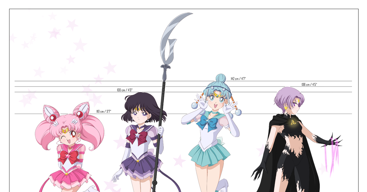 sailormoon, sailor moon, chibiusa / SM DOOM Height Comparison Chart pixiv