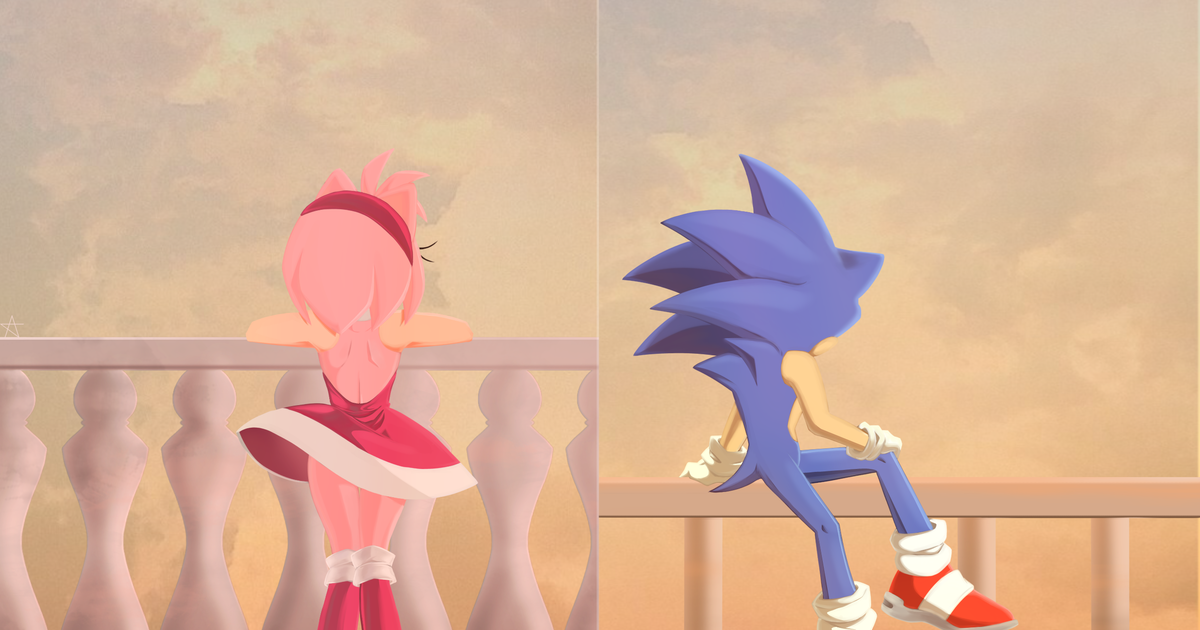 sonic, fanart, sonic the hedgehog / Sonamy art cuz why not - pixiv