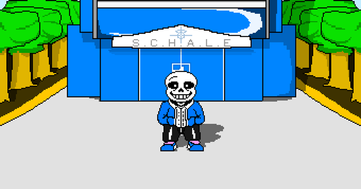 Blue orange sans v2 pixel art