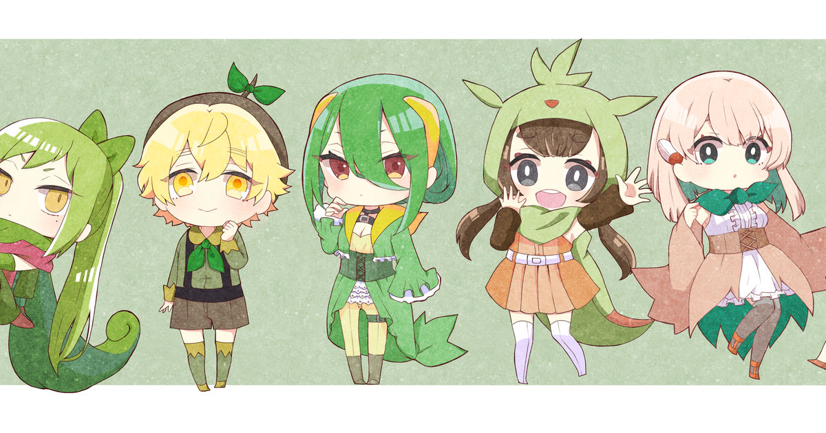 ポケモン擬人化 【pkg】🌱御三家詰め合わせ あぐらのイラスト Pixiv