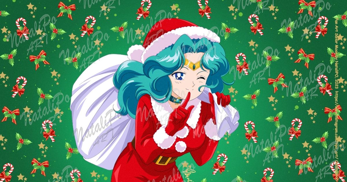 npoart, natalipoart, sailormoon / Sailor Neptune. Christmas 2024 pixiv