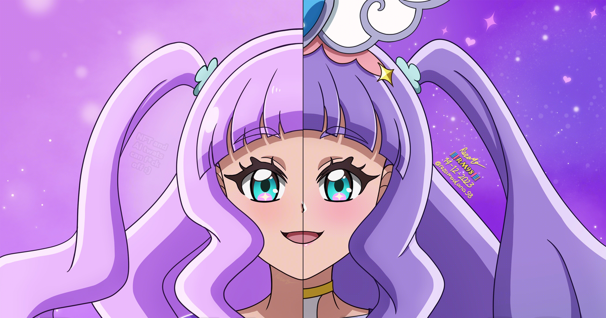 ellee-chan and cure majesty (precure and 1 more) drawn by p396vx