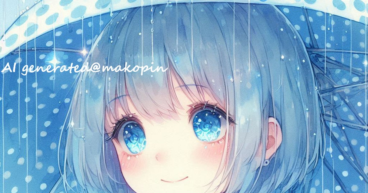 Rain2024, girl, blue hair / 水色大好き167ｒ - pixiv