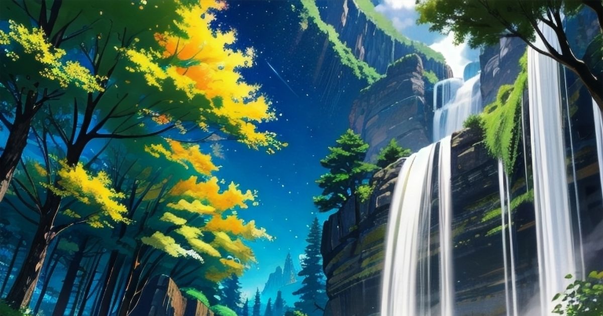 scenery, waterfall, nature / 風景 57 - pixiv