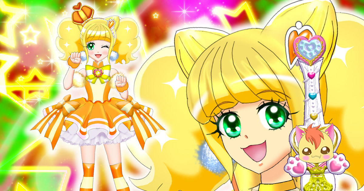 Cure Sparkle, Hinata Hiramitsu, Wonderful PreCure! / キュアスパークル♥ニャ！ンダフル衣装♥祝誕！河野ひよりさん♥  - pixiv