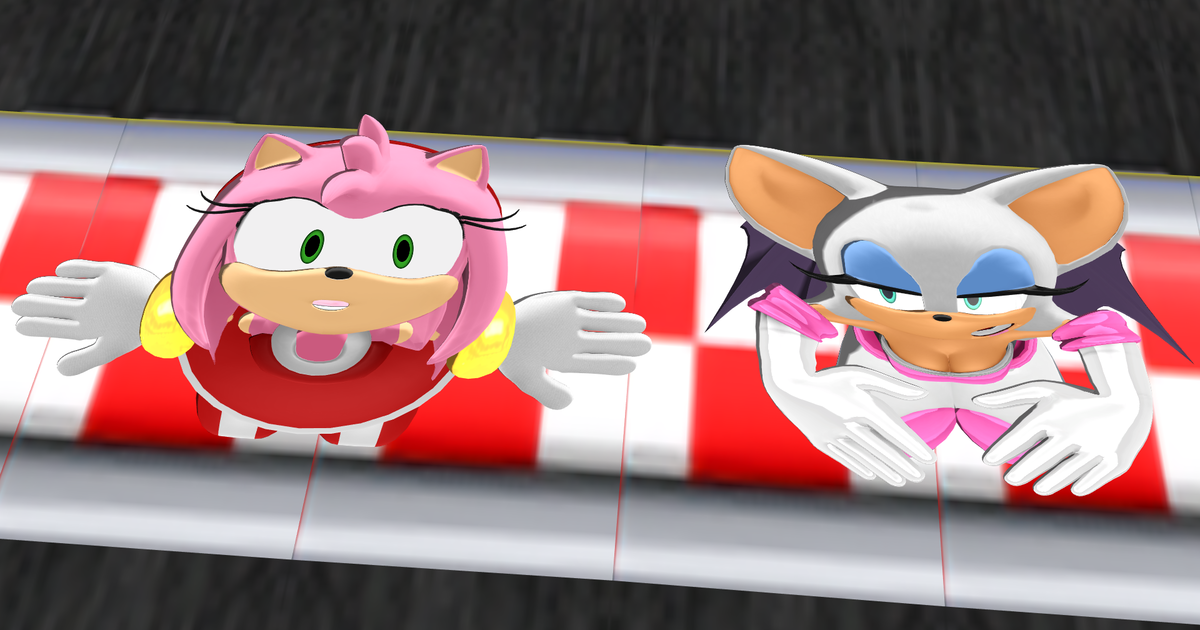 Amyrose Rougethebat Flattenedgirl Amy And Rouge Being Flattened Pixiv