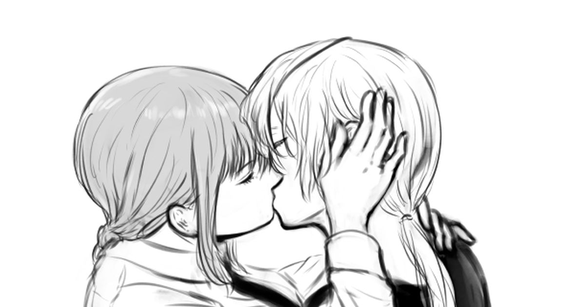 Lingering Kiss [Chainsaw Man] : r/wholesomeyuri