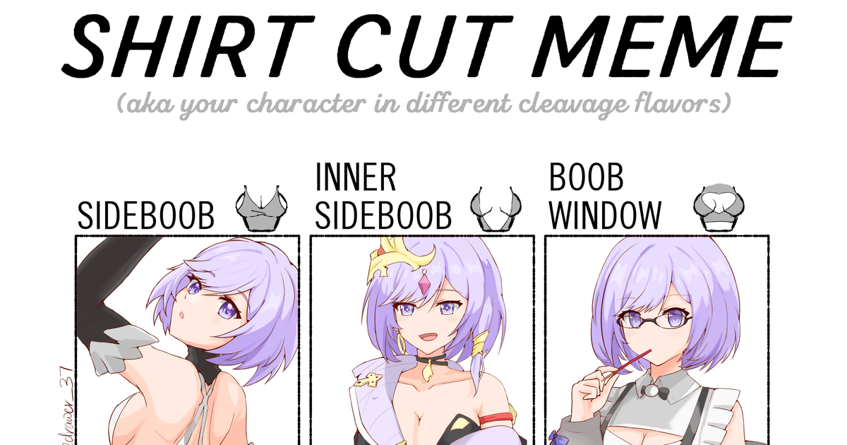 girl, anime, animeart / Shirt Cut Meme - pixiv