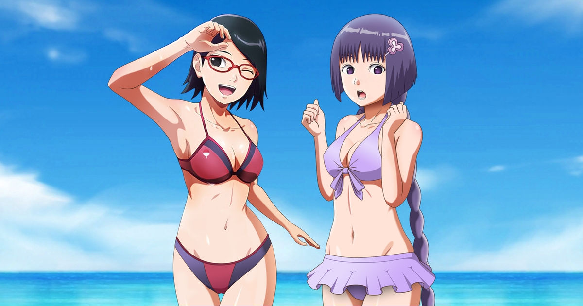 Boruto Sumire Kakei Sarada Uchiha Bikini Sarada And Sumire Full Body Pixiv 7375