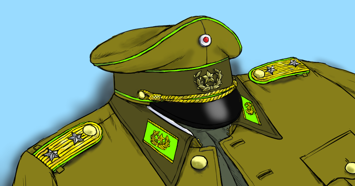 架空軍服 パラレル戦後の日本陸軍 騎兵中尉制帽 上衣 楚星蘭三のイラスト Pixiv