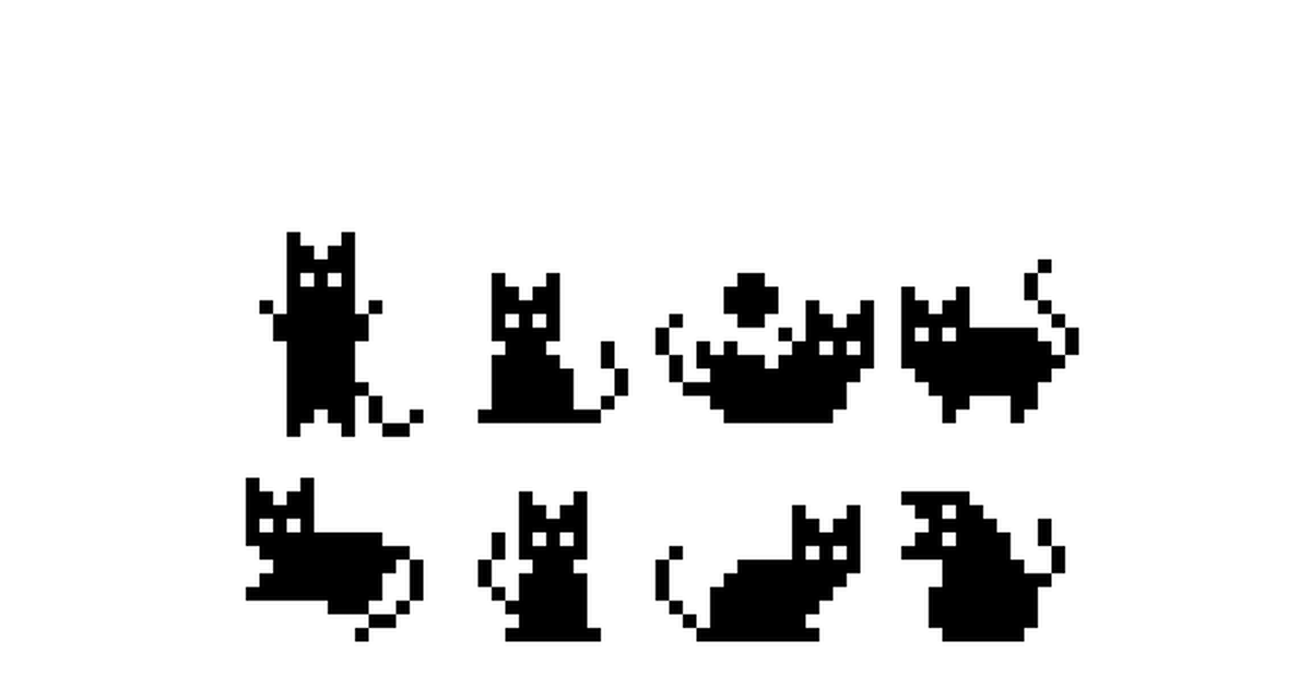 Pixel Black Cat Stock Illustrations – 514 Pixel Black Cat Stock
