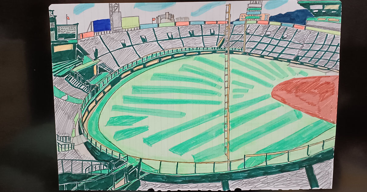 甲子園球場 壮大な阪神甲子園球場 ドリーム絵画のイラスト Pixiv