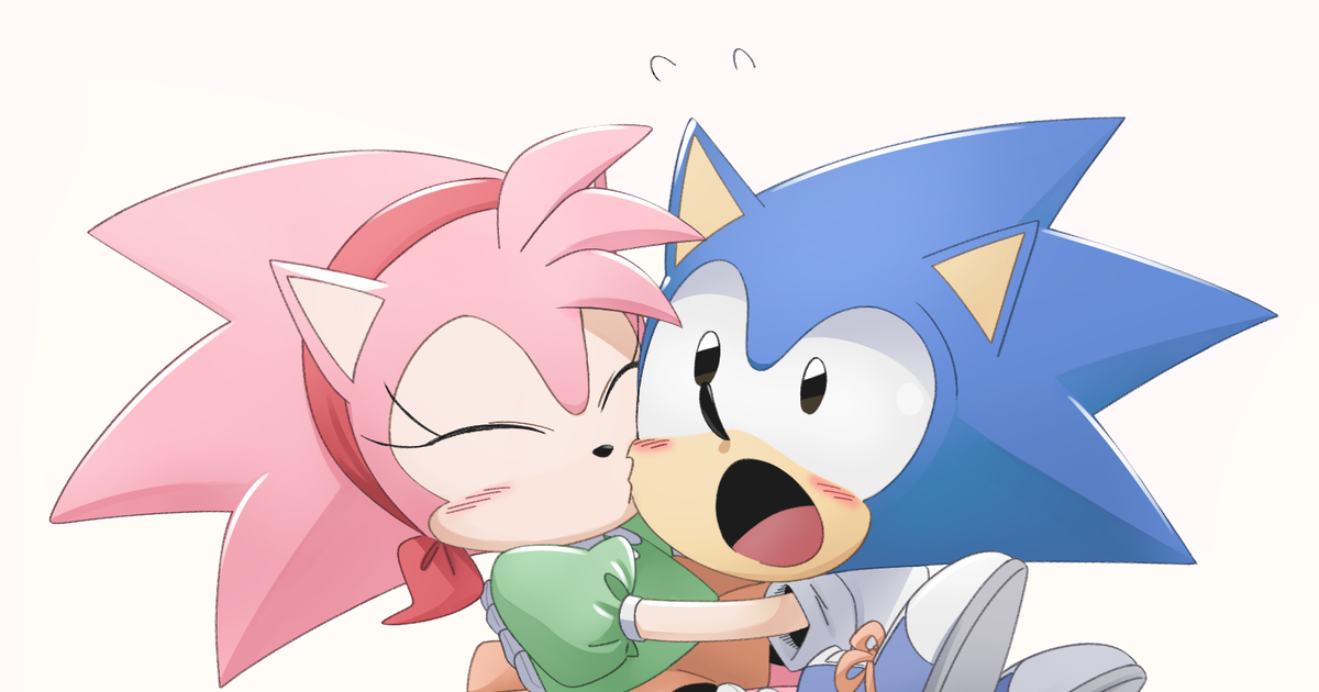 sonic, fanart, sonic the hedgehog / Sonamy art cuz why not - pixiv