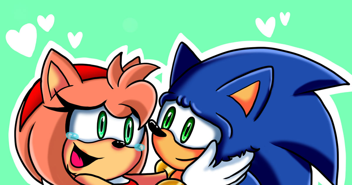 sonic, fanart, sonic the hedgehog / Sonamy art cuz why not - pixiv