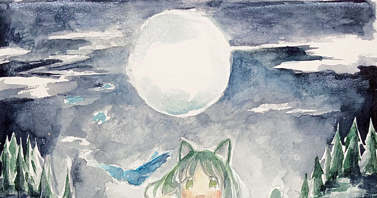 forest, full moon, night / no title - pixiv