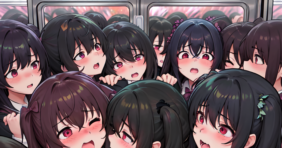 ぎゅうぎゅう詰め 満員電車 Yaki2のイラスト Pixiv