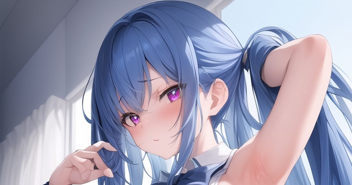 美少女 Big Breast Blue Hair School Girl Plogerhadakiのイラスト Pixiv