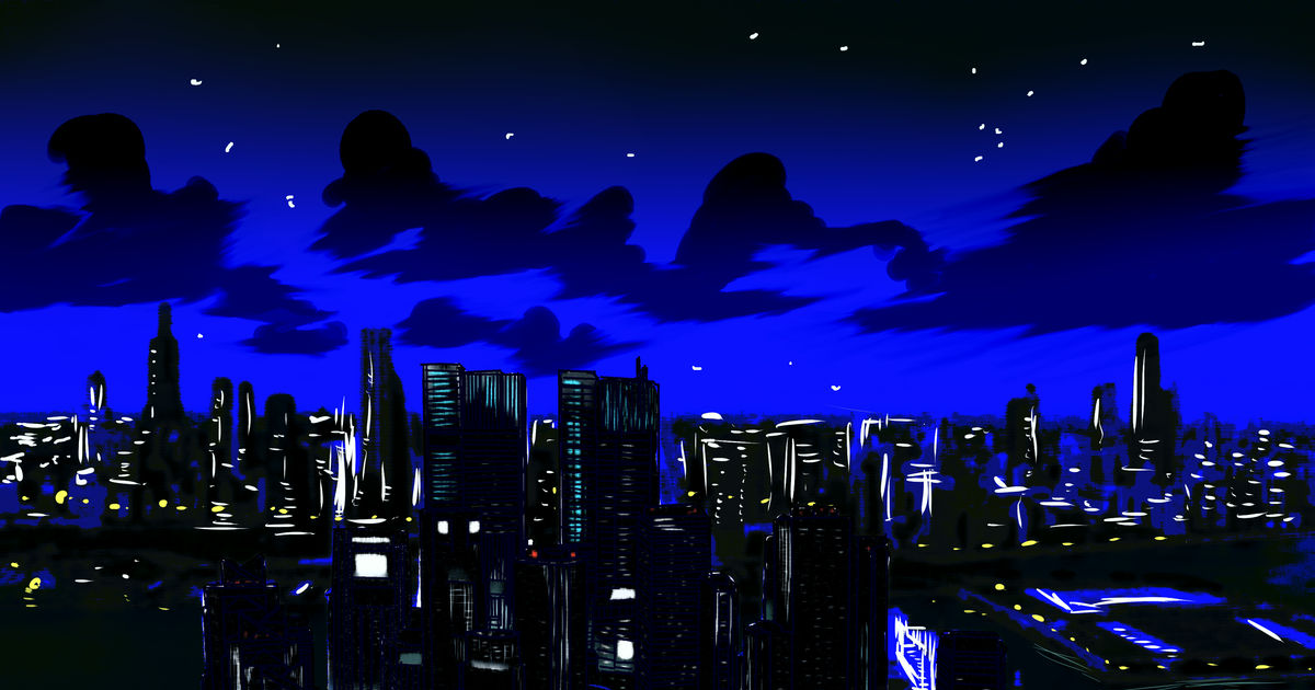 ビル群 フリー背景 タワー屋上 だいたい深夜二時 ぴくカゲ Monkey13のイラスト Pixiv