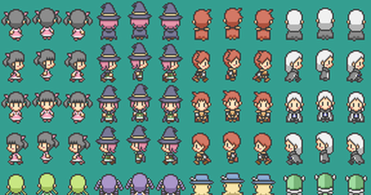 rpg maker, RPG, sprite sheet / RPGツクール2000キャラチップ（冒険者） - pixiv