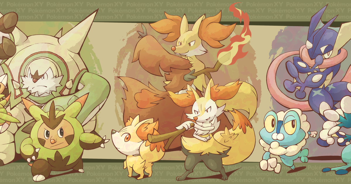 Pokémon X and Y, Chesnaught, Delphox / 栗 と 狐 と 蛙 - pixiv.
