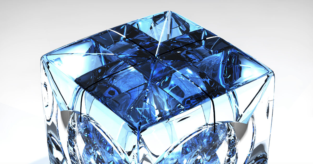 3D computer graphics, blue, crystal / Art work 0673 - pixiv