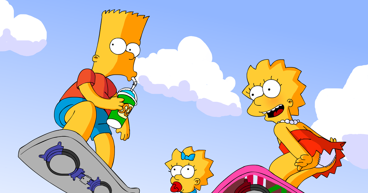 Simpsons, cartoon, Lisa / Bart, Lisa & Maggie 2015 - pixiv.
