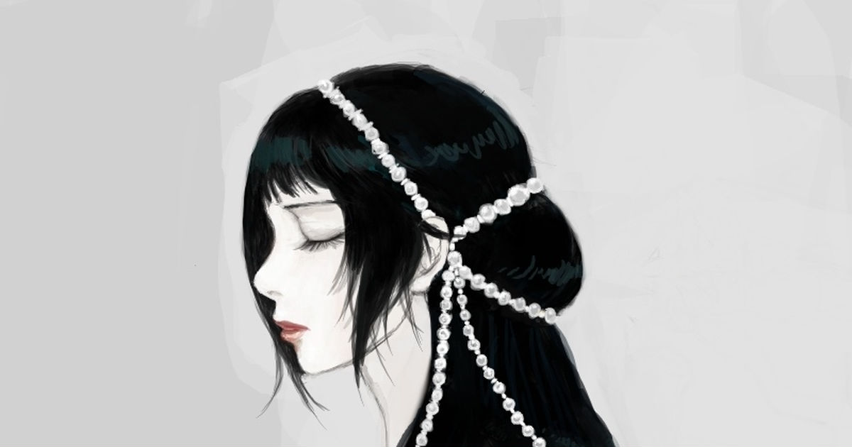 young girl, black hair, hair ornament / 断髪 - pixiv