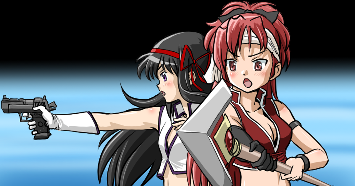 Homura X Kyoko Puella Magi Madoka Magica Dirty Pair