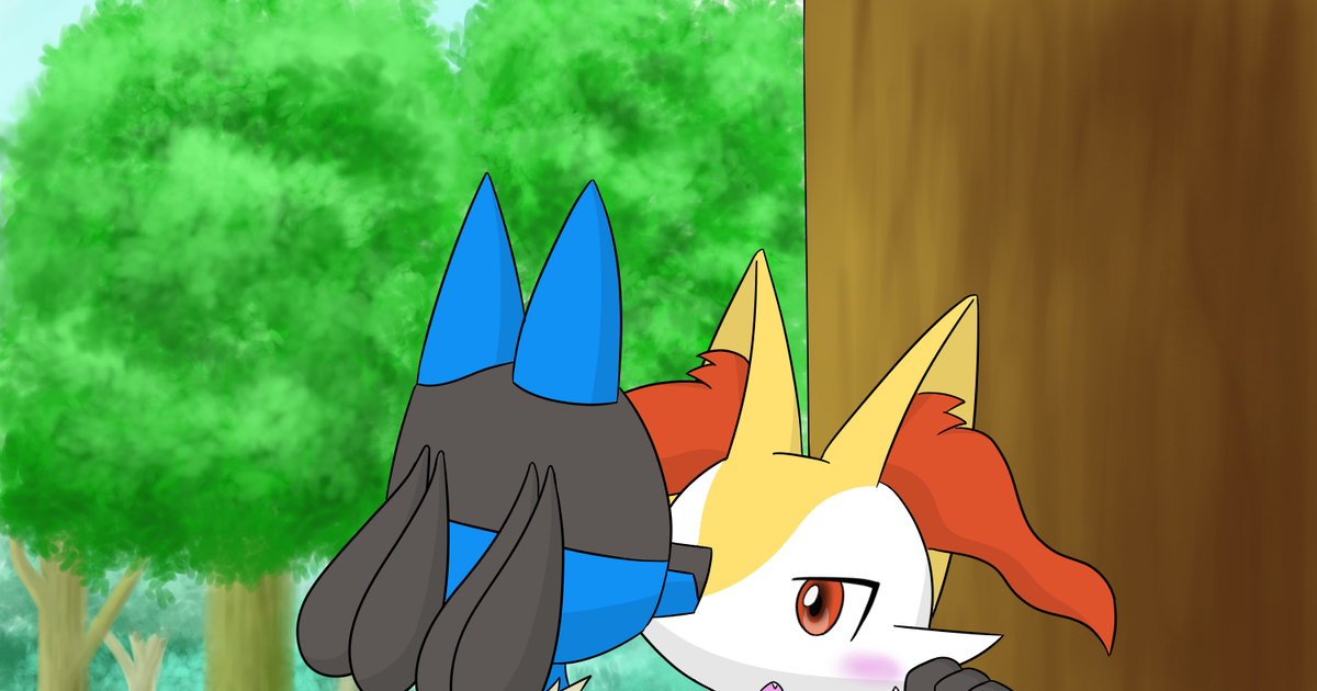 Pokémon Lucario Braixen ポケモンに壁ドンさせてみた Pixiv