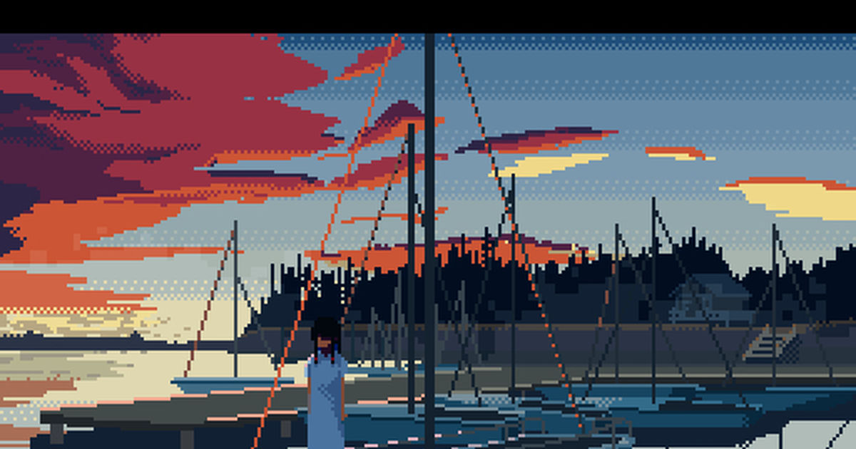 yacht pixel art