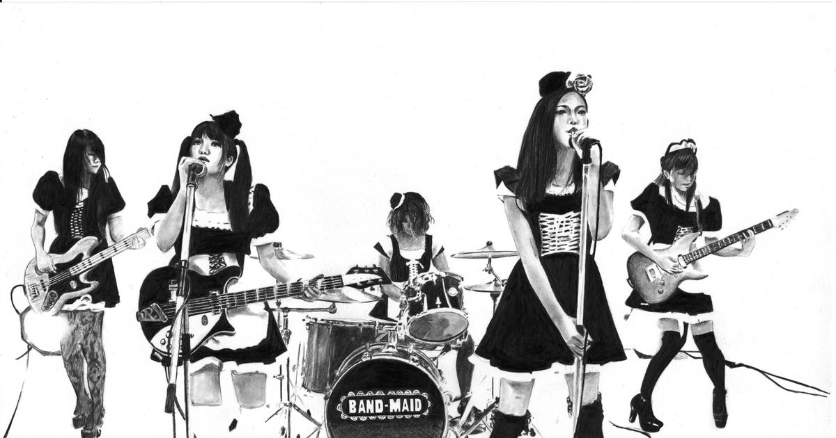 pencil drawing, traditional, Band / BAND MAID - pixiv